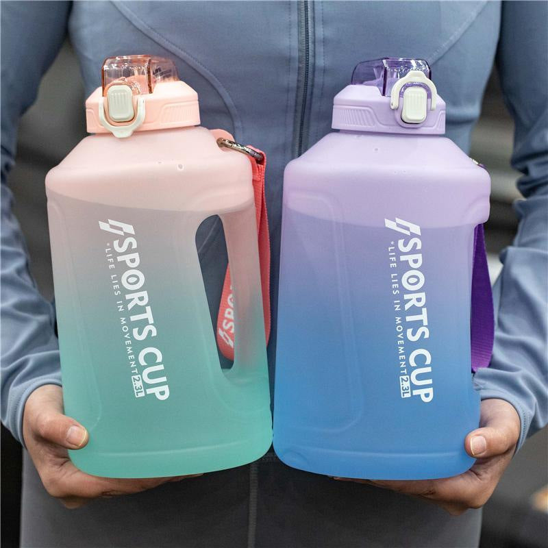 Extra Large Capacity  Cup With Straw Fitness Sports Water Bottle Fitne Straw Fitness Sports Water Bottle Fitness Big Bottles Fashion-booth