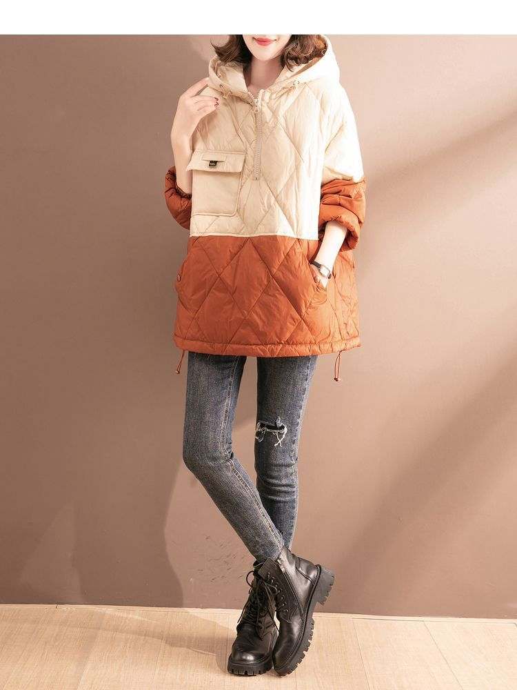 Women's Clothing Light Thin And Loose Warm Hooded Cotton Coat Jacket - Fashion-booth