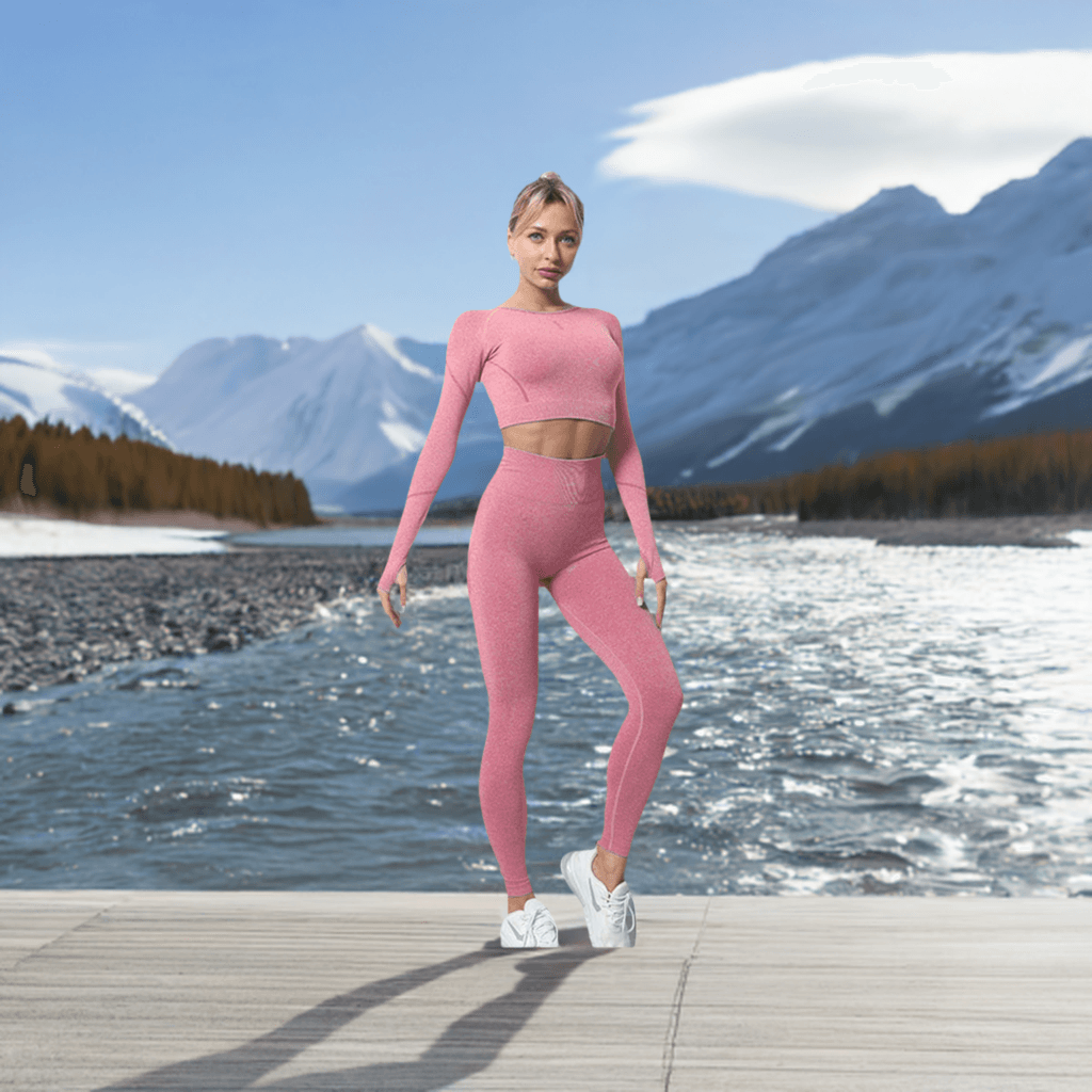 Breathable Sports Seamless Knit Yoga Wear leggings Suit Set Breathable Sports Seamless Knit Yoga Wear leggings Suit Set Fashion-booth